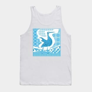 mexican garza egret bird in talavera porcelain patttern ecopop art Tank Top